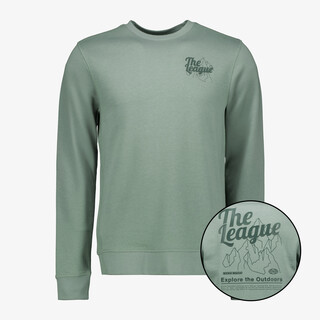 Unsigned heren sweater met backprint groen