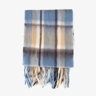 Geruit dames sjaal blauw beige