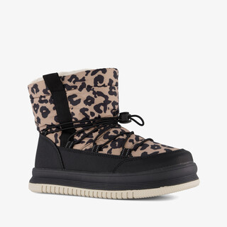 Blue Box gevoerde meisjes boots met panterprint bruin zwart
