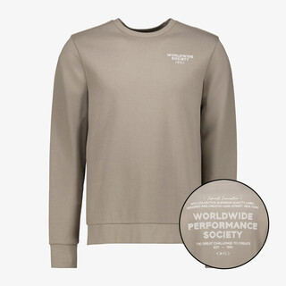 Unsigned heren sweater met backprint beige