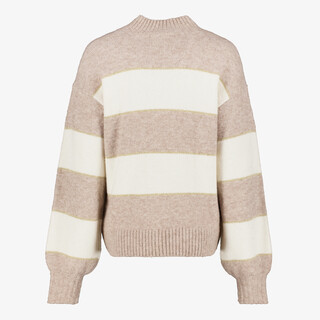 TwoDay gebreide dames trui met strepen beige wit