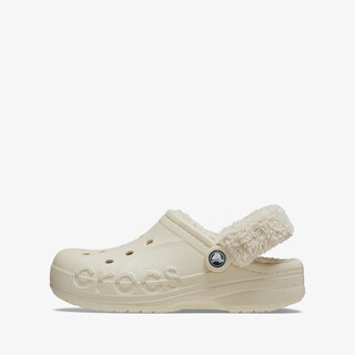 Crocs Baya Lined Fuzz Strap dames klompen wit