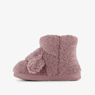 Thu!s hoge kinder teddy pantoffels met oortjes roze
