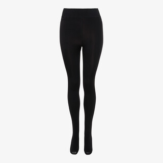 Dames fleece panty doorzichtig zwart