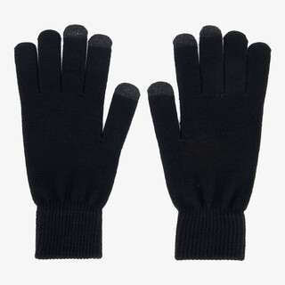 Gebreide heren handschoenen touchscreen zwart