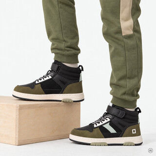 Blue Box hoge jongens sneakers zwart groen