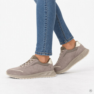 ECCO OTM W Low-Cut suède dames sneakers taupe