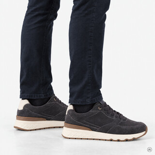 Van Beers suède heren sneakers donkerblauw