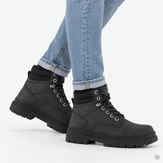 Blue Box heren veterboots zwart