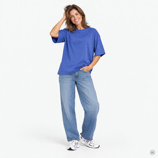 TwoDay oversized dames T-shirt blauw