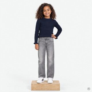 Name It straight jeans meisjes grijs