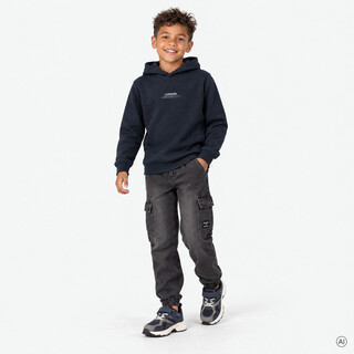 Unsigned jongens hoodie met backprint blauw