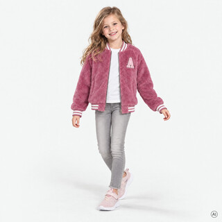TwoDay furry meisjes baseball vest roze