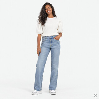 TwoDay dames wide leg jeans medium blauw lengte 31