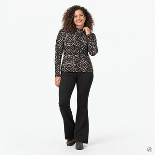 TwoDay dames top met print zwart beige