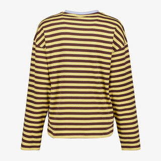 TwoDay gestreept dames longsleeve shirt geel bruin