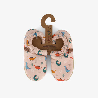 Slipstop Dinos kinder pantoffels met dinos lichtroze