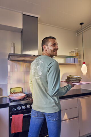 Unsigned heren longsleeve shirt met backprint groen