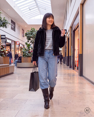 Blue Box slouchy dames cowboylaarzen met omslag zwart