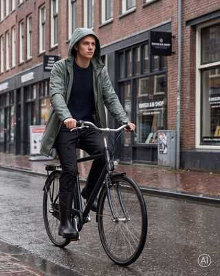 Mountain Peak heren dames regenbroek met ritsen zwart