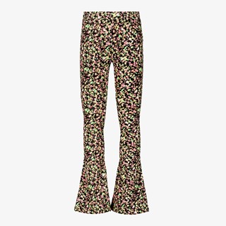 TwoDay flared meisjes broek zwart met bloemen