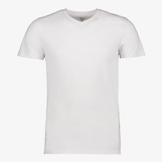 Unsigned heren  T-shirt wit katoen V-hals