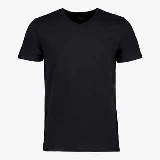 Unsigned heren T-shirt zwart met V-hals