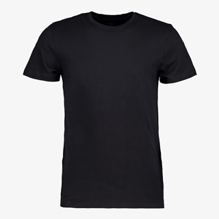 Unsigned heren  T-shirt zwart katoen ronde hals