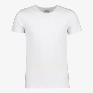Unsigned heren T-shirt wit v-hals