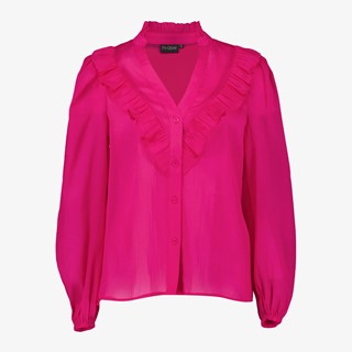 TwoDay dames blouse met ruches roze