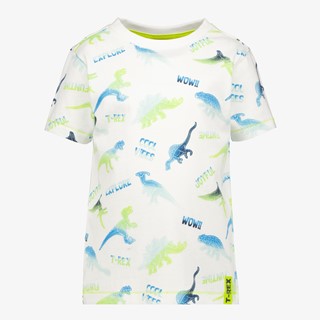 Unsigned jongens T-shirt wit met dino