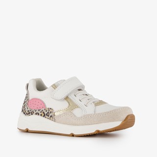 TwoDay leren meisjes sneakers wit met tijgerprint