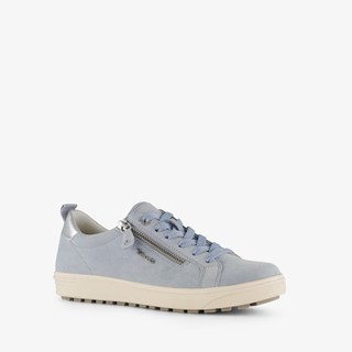 Tamaris Comfort leren dames sneakers blauw zilver