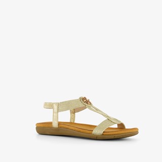 Blue Box gevlocthend dames sandalen goud