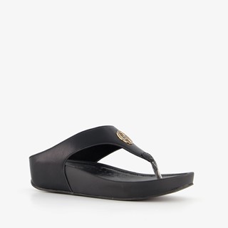 Hush Puppies dames teenslippers sleehak zwart
