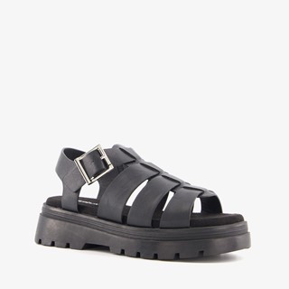 Blue Box dames vissers sandalen zwart