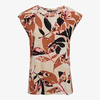 TwoDay dames T-shirt met print roze beige