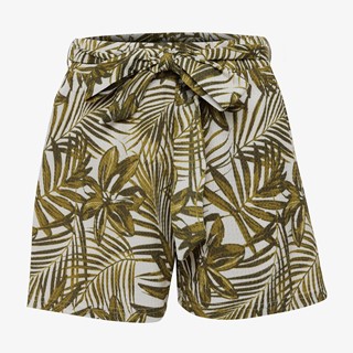 TwoDay dames short met botanische print groen