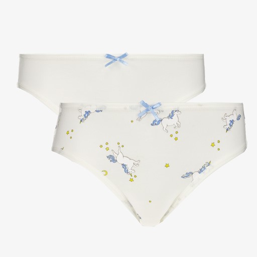2-pack meisjes hipsters unicorn blauw
