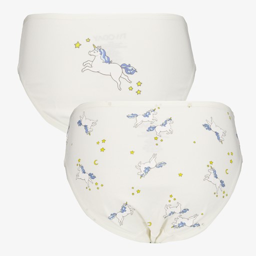2-pack meisjes hipsters unicorn blauw