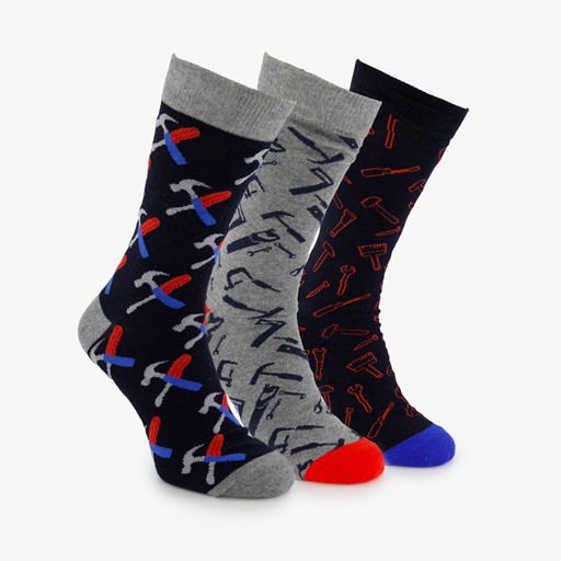 3 paar herensokken met gereedschap print