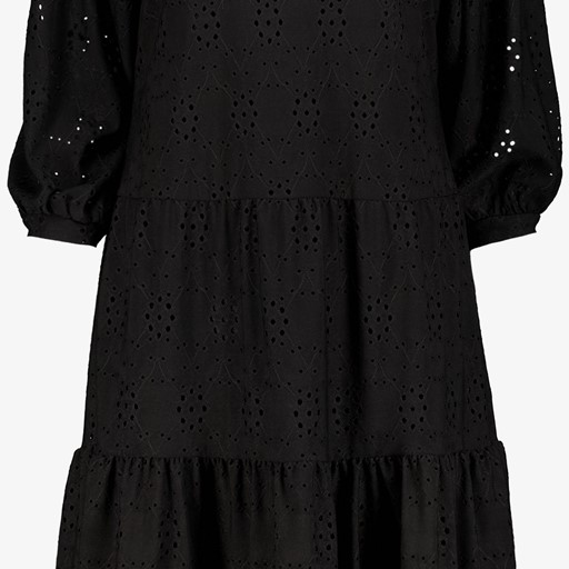 Dames broderie jurk zwart