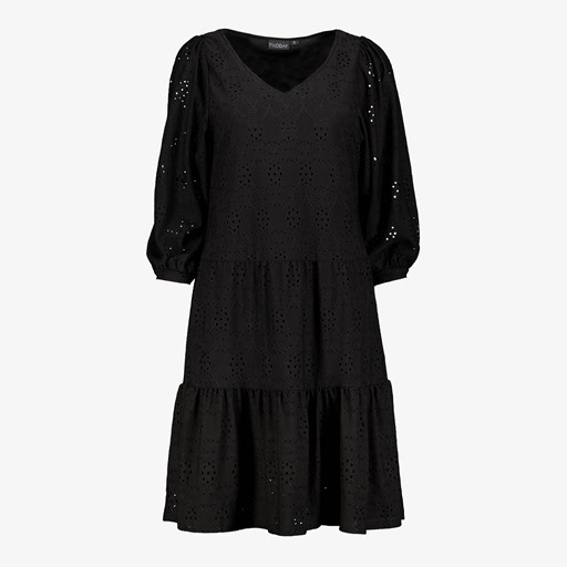 Dames broderie jurk zwart