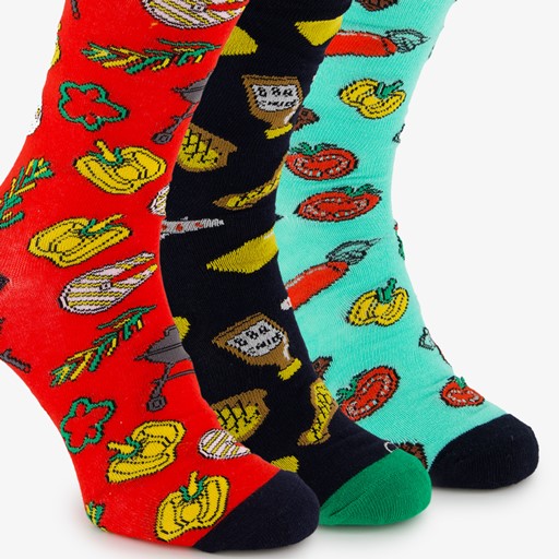 3 paar herensokken met barbecue print