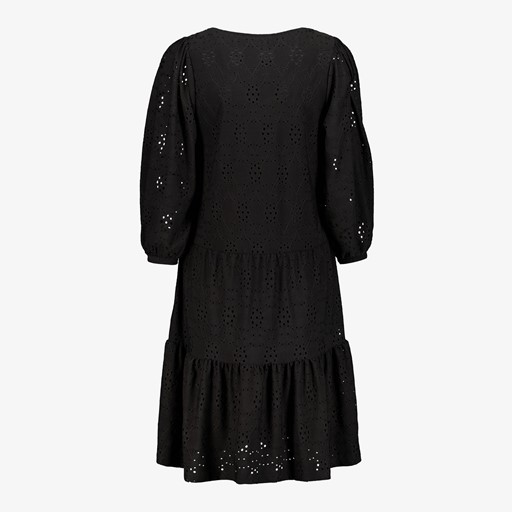 Dames broderie jurk zwart