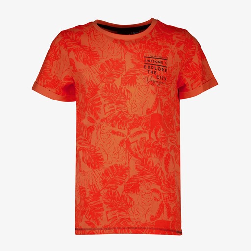 Jongens T-shirt met palmbladeren oranje