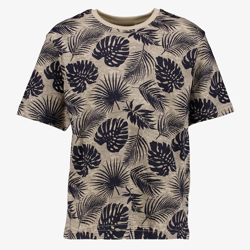 Name It jongens T-shirt palmbladeren beige zwart