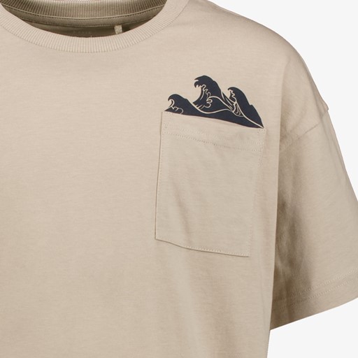 Name It jongens T-shirt met borstzakje beige