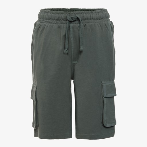 Jongens cargo sweat short donkergroen