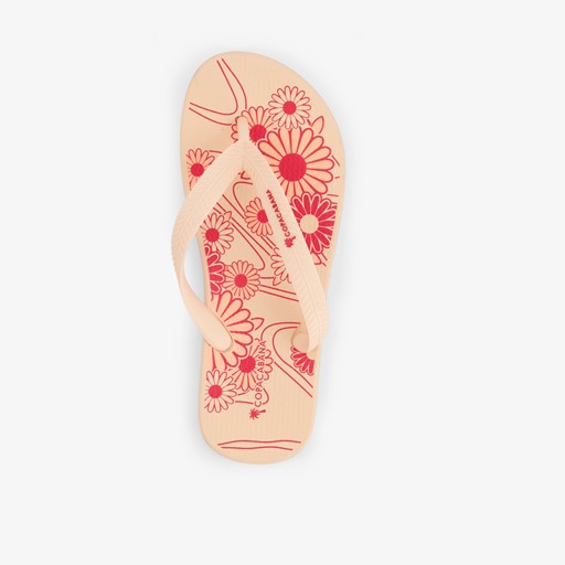 Kinder teenslippers met bloemenprint